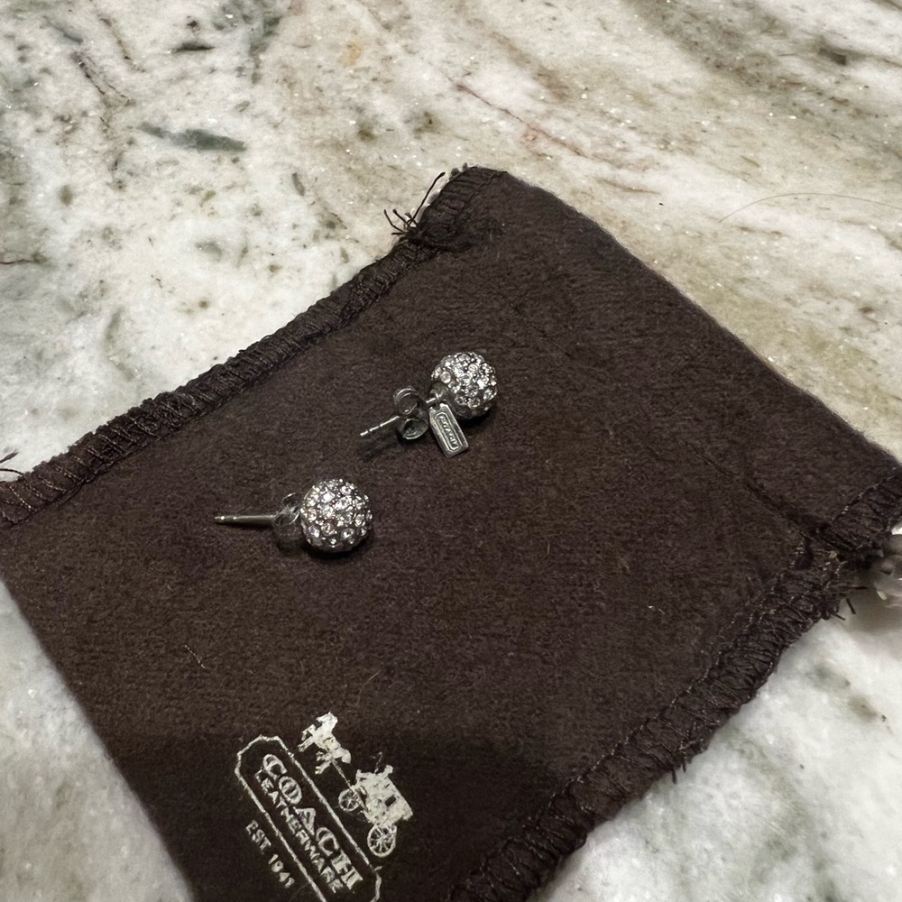 Coach Sparkling Silver Earrings